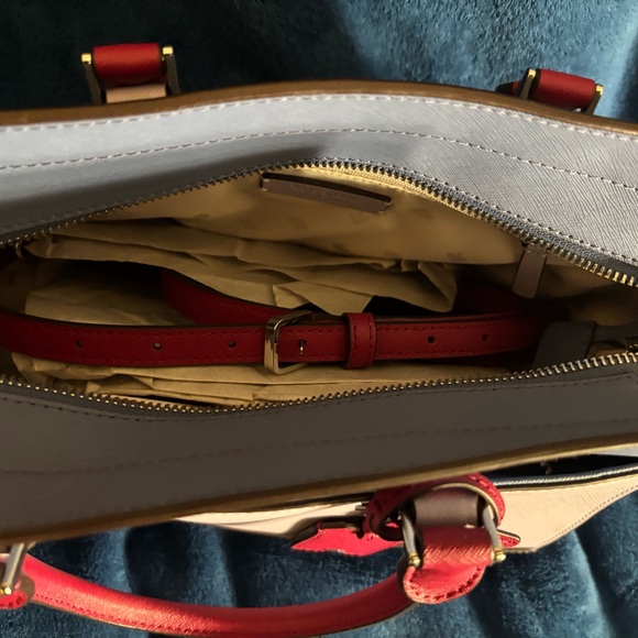 Kate Spade lilac Satchel with Red and purple Accents NWOT - Picture 3 of 5